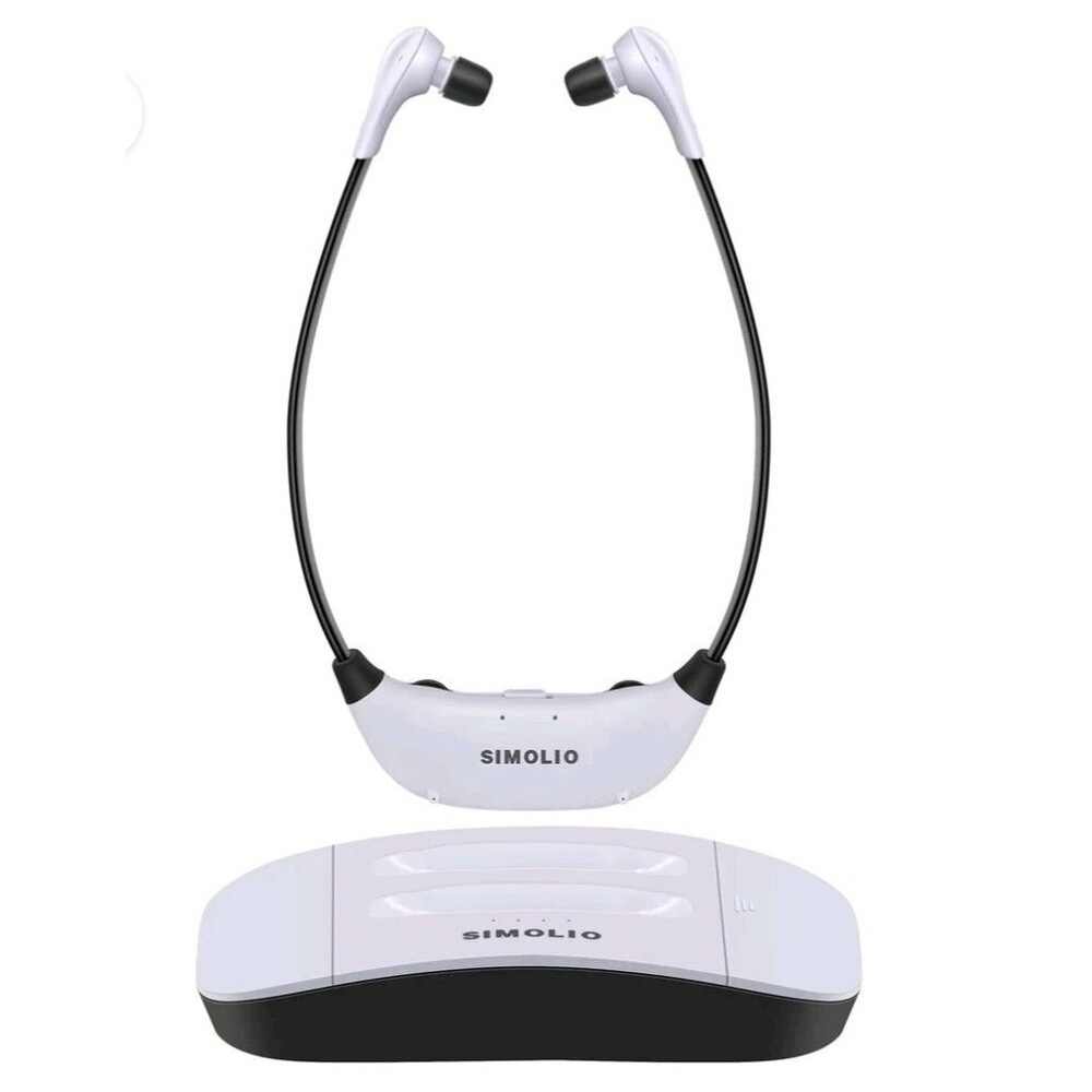 SIMOLIO Wireless TV Headphones with 2.4G Digital  Transmitter Charging Dock